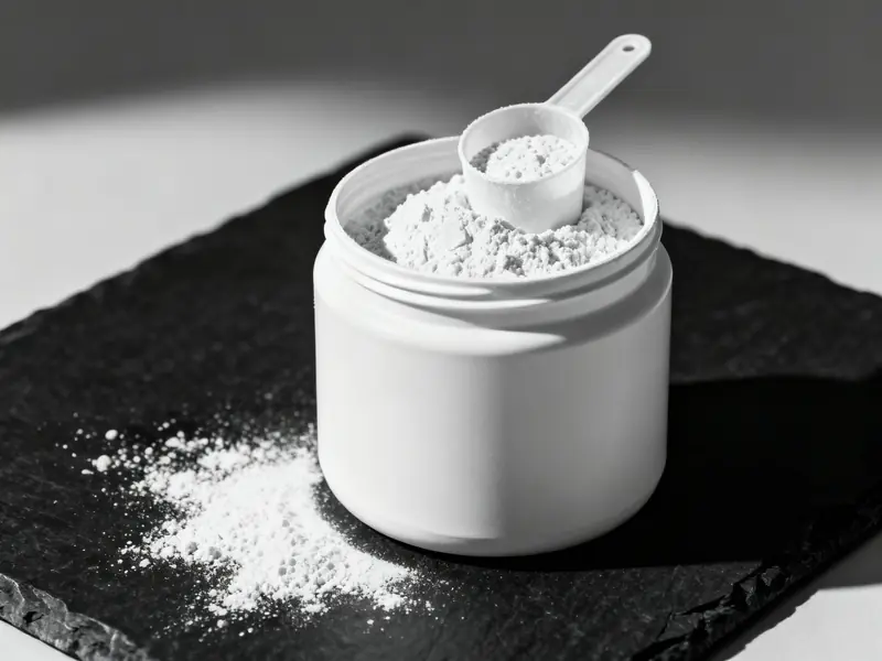 Supplement powder with measuring scoop