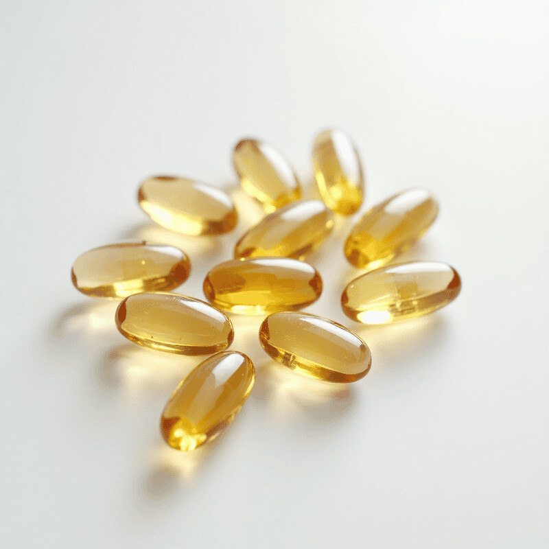 Golden softgel supplements
