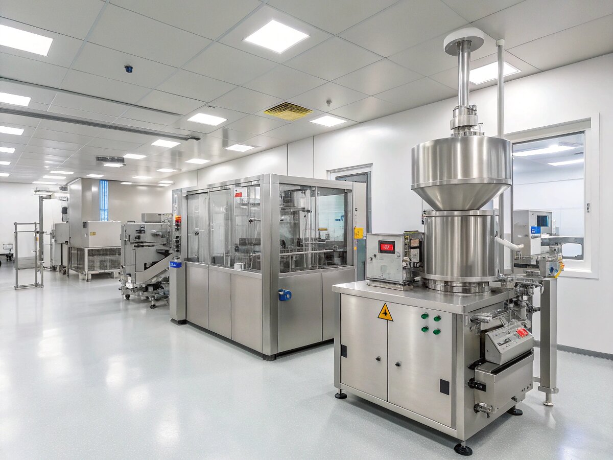 GMP-certified pharmaceutical manufacturing facility with quality control processes
