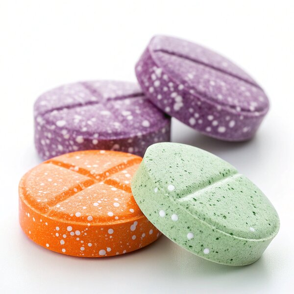 Colorful and speckled tablets