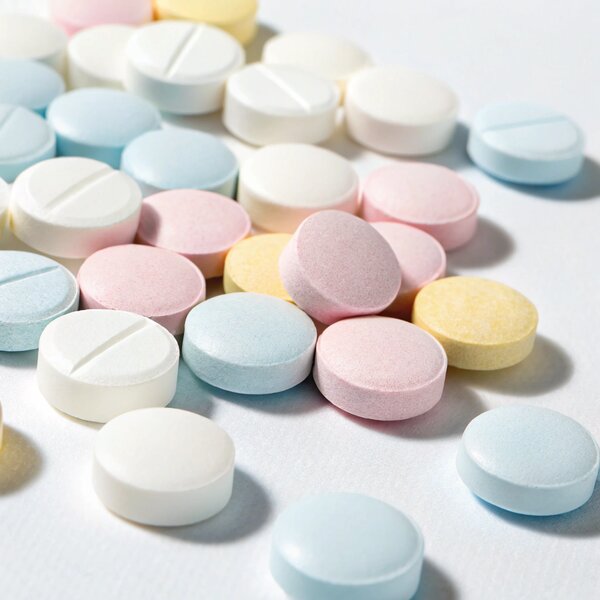 Round tablets in various colors